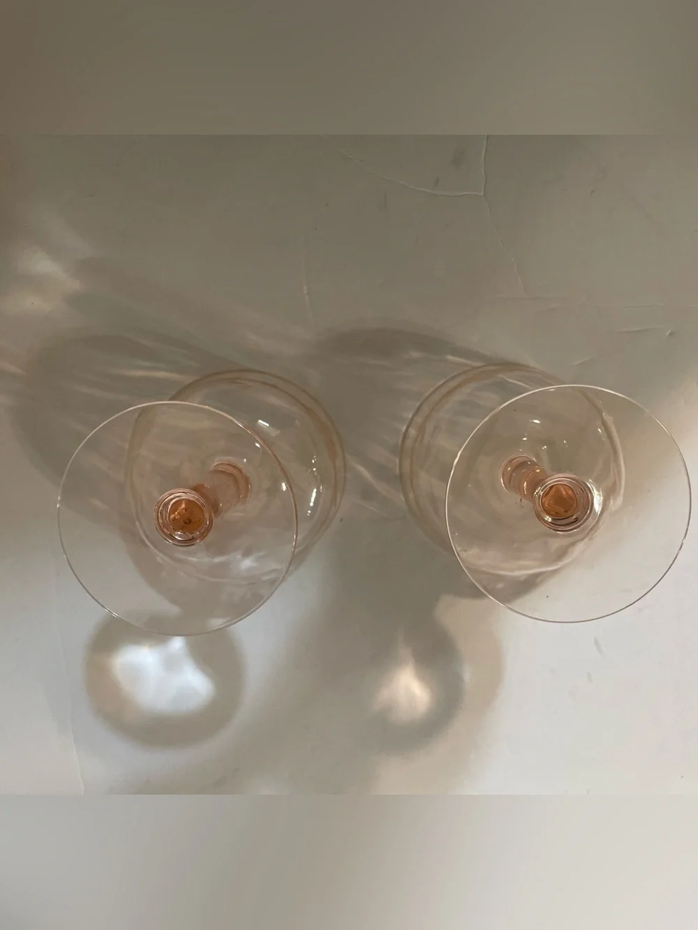 Set of 2 Pink Champagne Coupe Glasses